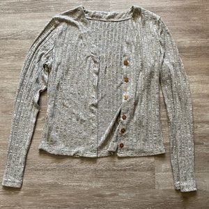 Rib Knit Button Sweater